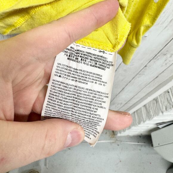 VANS Top Women Size Small Cotton Crewneck Graphic Long Sleeve Yellow Graphic - Picture 3 of 4